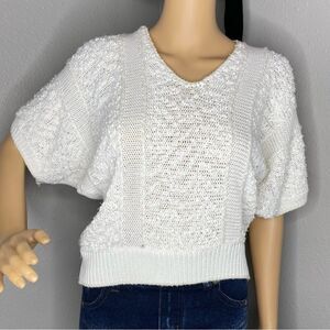 Vintage Margules Short Sleeve 80’s Knit Sweater Off White Size Small